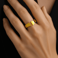 SILVER RING WITH GOLD POLISH