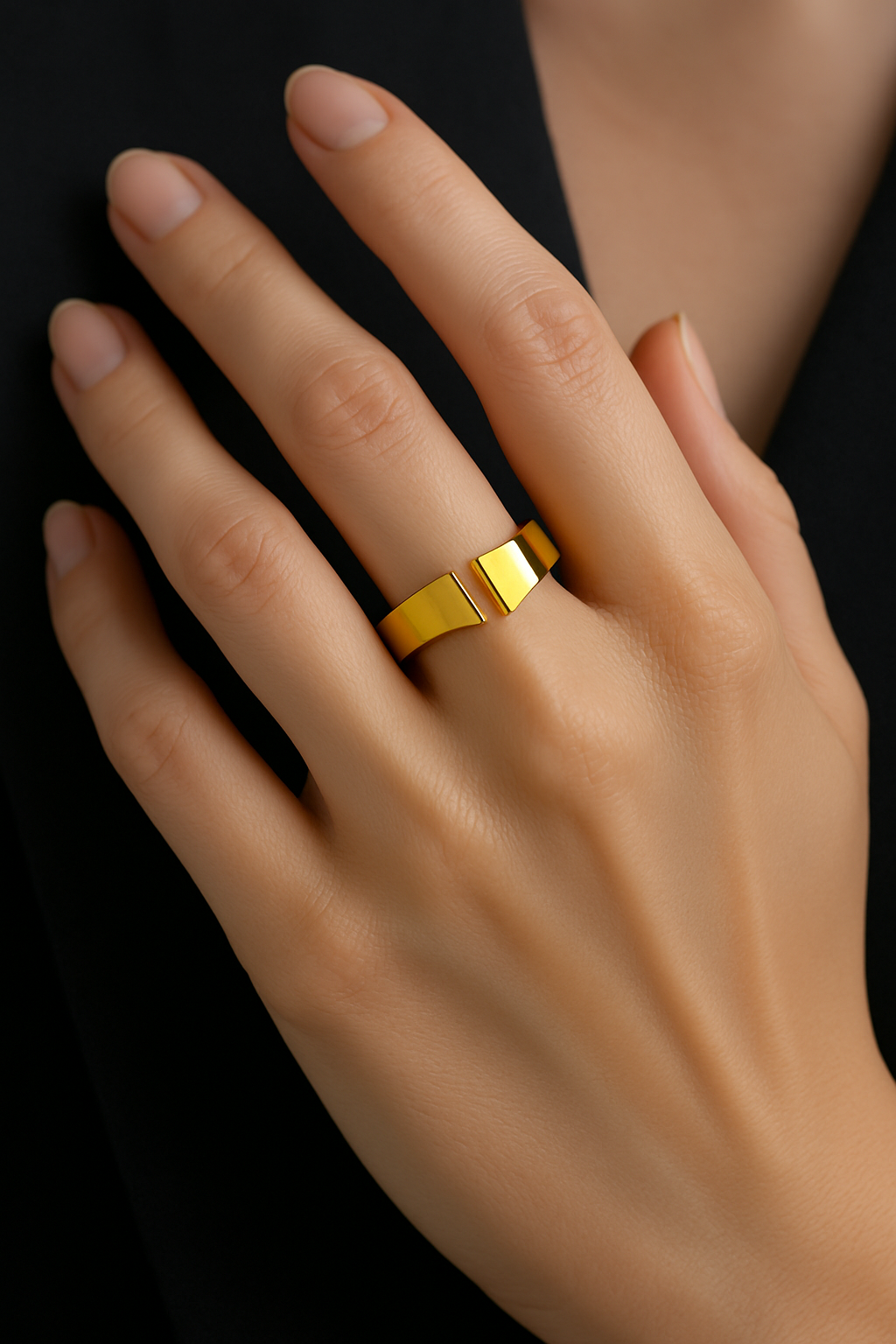 SILVER RING WITH GOLD POLISH - Image 2