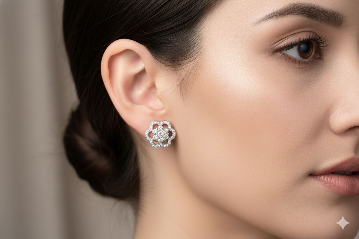 92.5 STERLING SILVER EARRINGS - Image 2