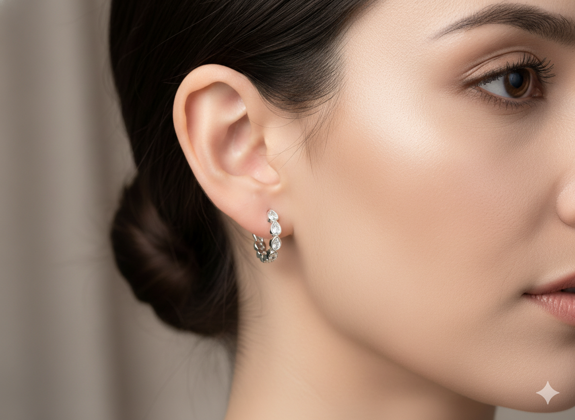 92.5 STERLING SILVER EARRINGS - Image 2