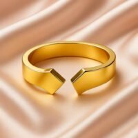 SILVER RING WITH GOLD POLISH